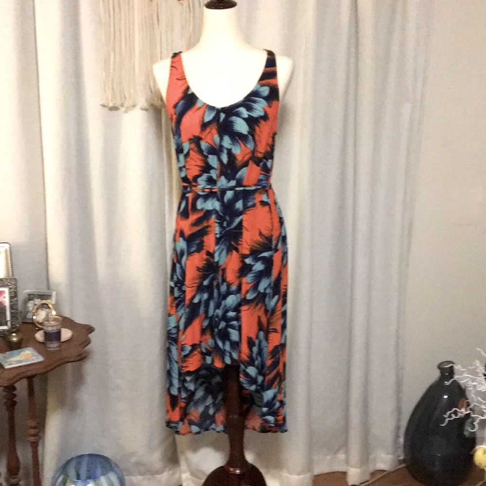 Anthropologie Hawaiian print sleeveless dress